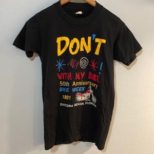 Vintage Women's 50th Anniversary Bike Week Shirt 1991 - Small